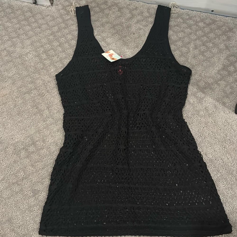 Victoria’s Secret black, crochet, beach, sexy cover-up size small